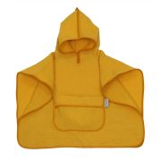 Prosop Din Bumbac Muselina Cu Gluga Si Buzunar Pentru Bebelusi Si Copii, Poncho, Galben, 60x65 Cm Pjb83891