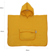 Prosop Din Bumbac Muselina Cu Gluga Si Buzunar Pentru Bebelusi Si Copii, Poncho, Galben, 60x65 Cm Pjb83891