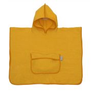 Prosop Din Bumbac Muselina Cu Gluga Si Buzunar Pentru Bebelusi Si Copii, Poncho, Galben, 60x65 Cm Pjb83891