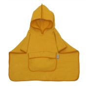 Prosop Din Bumbac Muselina Cu Gluga Si Buzunar Pentru Bebelusi Si Copii, Poncho, Galben, 60x65 Cm Pjb83891