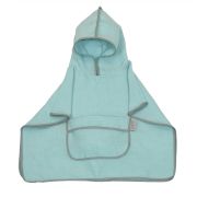 Prosop Din Bumbac Muselina Cu Gluga Si Buzunar Pentru Bebelusi Si Copii, Poncho, Mint, 60x65 Cm Pjb83889