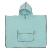 Prosop Din Bumbac Muselina Cu Gluga Si Buzunar Pentru Bebelusi Si Copii, Poncho, Mint, 60x65 Cm Pjb83889