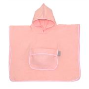 Prosop Din Bumbac Muselina Cu Gluga Si Buzunar Pentru Bebelusi Si Copii, Poncho, Rose, 60x65 Cm Pjb83890