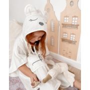 Prosop Din Fibra De Bambus Cu Gluga Pentru Bebelusi Si Copii, Teddy Ecri, Marimea S 85x90cm Pjbc61485
