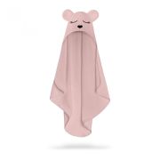 Prosop Din Fibra De Bambus Cu Gluga Pentru Bebelusi Si Copii, Teddy Sepia Rose, Marimea S 85x90cm Pjbc61190