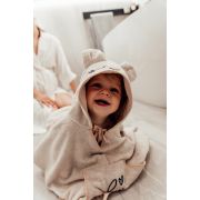 Prosop Din Fibra De Bambus Cu Gluga Si Buzunar Pentru Bebelusi Si Copii, Poncho Teddy, Beige, 73x58 Cm Pjbc585-87
