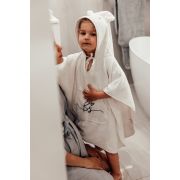 Prosop Din Fibra De Bambus Cu Gluga Si Buzunar Pentru Bebelusi Si Copii, Poncho Teddy, Ecri, 73x58 Cm Pjbc585