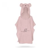 Prosop Din Fibra De Bambus Cu Gluga Si Buzunar Pentru Bebelusi Si Copii, Poncho Teddy, Sepia Rose, 73x58 Cm Pjbc5858
