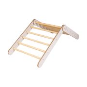 Scara Din Lemn Pentru Copii - Triunghi De Catarare Tip Pikler Montessori, Alb, Meowbaby Pjbwt0001