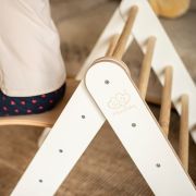Scara Din Lemn Pentru Copii - Triunghi De Catarare Tip Pikler Montessori, Alb, Meowbaby Pjbwt0001