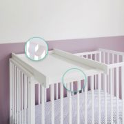 Masa De Infasat Din Lemn, Atasabila La Patut Bebe 120x60 Si 140x70 Cm, Alb, 86 X 51 X 7 Cm, Inclus Saltea Din Spuma, Husa Detasabila Bumbac, Woodies, 40 X 70 Cm Pjbctc_alb+311180
