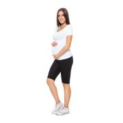 Qmini - Colanti scurti pentru gravide, Cu talie speciala, Din bumbac, Masura S, Black BYNQM_LEGGINS_SHORT_S_N
