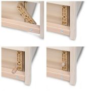 Patut cu sistem de leganare, laterala culisanta, sertar YappyMove din lemn de fag, Cu sina speciala pentru dentitie, Suport pentru saltea reglabil, YappyKids, 120x60 cm, Natur BYNYappyMove_natural