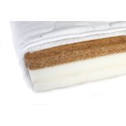 Saltea ortopedica pentru patut YappyMemory II din sisal, cocos si spuma de memorie, Cu husa cu Aloe vera, YappyKids, 120x60x9 cm, Alb BYNYappyMemory_II_120x60