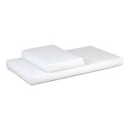 Set saltele pentru copii YappyGrow 190x70x11 cm (140x70x11 cm + 50x70x11 cm ) fibra de cocos si spuma, Husa detasabila si lavabila, 100% Bumbac, YappyKids, Alb BYNYappyGrow_mattress