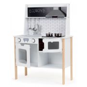 Bucatarie din lemn cu sunete, accesorii si led-uri ecotoys plk537 edeediplk537