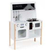 Bucatarie din lemn cu sunete, accesorii si led-uri ecotoys plk537 edeediplk537
