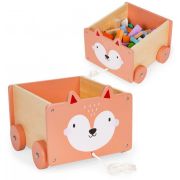 Carucior din lemn pentru depozitarea jucariilor ecotoys 2902 edeedi2902