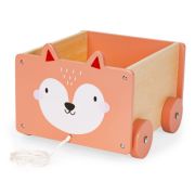 Carucior din lemn pentru depozitarea jucariilor ecotoys 2902 edeedi2902