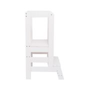 Inaltator Learning Tower Ajustabil, Ajutor De Bucatarie Meowbaby  , Lemn Alb Pjbkh01002wie