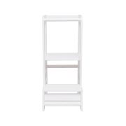 Inaltator Learning Tower Ajustabil, Ajutor De Bucatarie Meowbaby  , Lemn Alb Pjbkh01002wie
