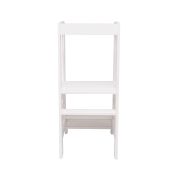 Inaltator Learning Tower Ajustabil, Ajutor De Bucatarie Meowbaby  , Lemn Alb Pjbkh01002wie