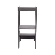 Inaltator Learning Tower Ajustabil, Ajutor De Bucatarie Meowbaby  , Lemn Gri Inchis Pjbkh01012scie