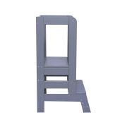 Inaltator Learning Tower Ajustabil, Ajutor De Bucatarie Meowbaby  , Lemn Gri Inchis Pjbkh01012scie
