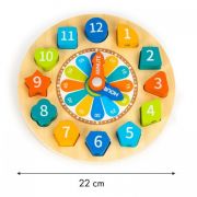 Jucarie educativa din lemn 3 in 1 tip ceas ecotoys ph05i006 edeediph05i006