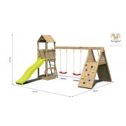 Loc de joaca din lemn fungoo fleppi cu 2 leagane si catarator 04630pk - okefu04630pk