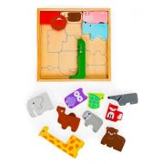 Set cu 14 figurine in forma de animale din lemn ecotoys 3002 edeedi3002