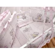 Lenjerie MyKids Teddy Toys Roz M1 7 Piese 120x60 cm 00070359
