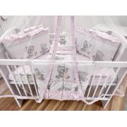 Lenjerie MyKids Teddy Toys Roz M1 7 Piese 120x60 cm 00070359