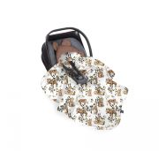 Paturica Universala Pentru Scoica Auto Bumbac   Catifea ,   Happy Bear Cappucino Pjb486497
