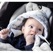 Paturica Universala Pentru Scoica Auto Bumbac   Catifea ,   Happy Bear Cappucino Pjb486497