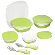 Scaun de masa 4moms White-Grey+Set Farfurii si tacamuri 00070536