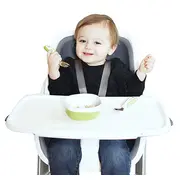 Scaun de masa 4moms White-Grey+Set Farfurii si tacamuri 00070536