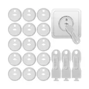 Set 15 capace de siguranta pentru prize cu cheita Iso Trade MY6803 BBJMY6803_Alb