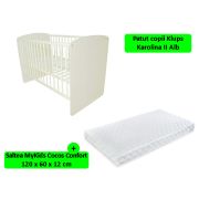 Patut Klups Karolina II Alb + Saltea 12 MyKids Confort 00009508