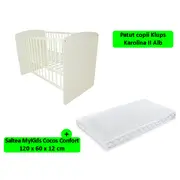 Patut Klups Karolina II Alb + Saltea 12 MyKids Confort 00009508