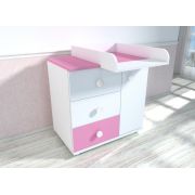 Comoda cu blat de infasat MyKids Kombo Alb Roz D120 00081085