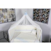 Lenjerie MyKids 11 piese Cream albastru cu baldachin 120x60 cm 00081642