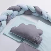 Lenjerie MyKids 6 piese Gray-Blue fara baldachin 120x60 cm 00081659