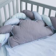 Lenjerie MyKids 6 piese Gray-Blue fara baldachin 120x60 cm 00081659