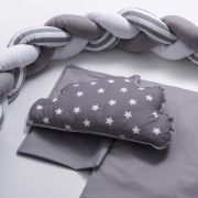 Lenjerie MyKids 6 piese Gray-White fara baldachin 120x60 cm 00081662