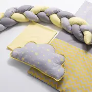 Lenjerie MyKids 6 piese Gray-Yellow fara baldachin 120x60 cm 00081660