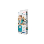 Bavetica din silicon moale cu buzunar colector pentru bebelusi, antibacteriana, reglabila, albastra, Reer Eat`n Tidy 25033