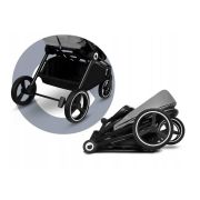 Lionelo - Carucior compact Mika, 2 in 1, Cadru din aluminiu, Cu landou intarit si salteluta moale, Reversibil, Maner ajustabil, Huse pentru picioare, Plasa de tantari, Husa de ploaie, Pana la 22 kg, Albastru BYNLO-MIKA_2IN1_BLUE_NAVY