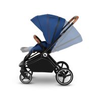 Lionelo - Carucior compact Mika, 2 in 1, Cadru din aluminiu, Cu landou intarit si salteluta moale, Reversibil, Maner ajustabil, Huse pentru picioare, Plasa de tantari, Husa de ploaie, Pana la 22 kg, Albastru BYNLO-MIKA_2IN1_BLUE_NAVY