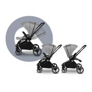 Lionelo - Carucior compact Mika, 2 in 1, Cadru din aluminiu, Cu landou intarit si salteluta moale, Reversibil, Maner ajustabil, Huse pentru picioare, Plasa de tantari, Husa de ploaie, Pana la 22 kg, Albastru BYNLO-MIKA_2IN1_BLUE_NAVY